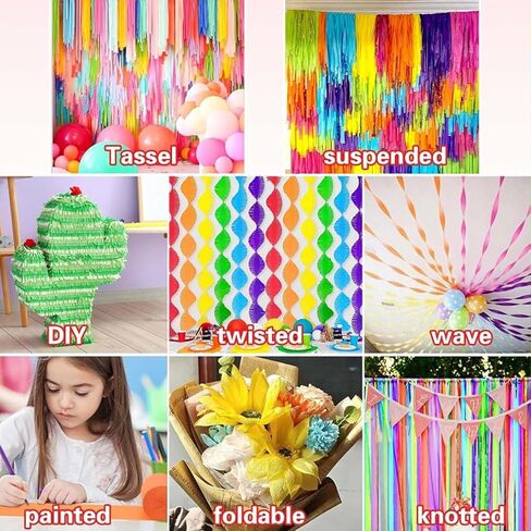 TOP-VIGOR Crepe Paper Roll, 5.9 Inch Width 8.2ft Length Colorful Craft Streamers for Birthday, Wedding, Party Decorations, Craft & Packing Decorative Sketch and Cutting Paper, Fuchsia in Saudi Arabia
