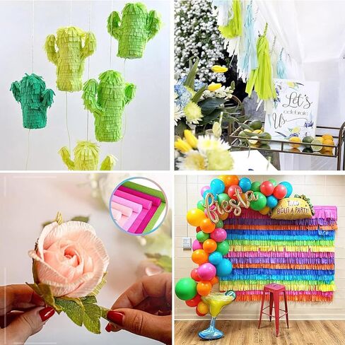 TOP-VIGOR Crepe Paper Roll, 5.9 Inch Width 8.2ft Length Colorful Craft Streamers for Birthday, Wedding, Party Decorations, Craft & Packing Decorative Sketch and Cutting Paper, Fuchsia in Saudi Arabia