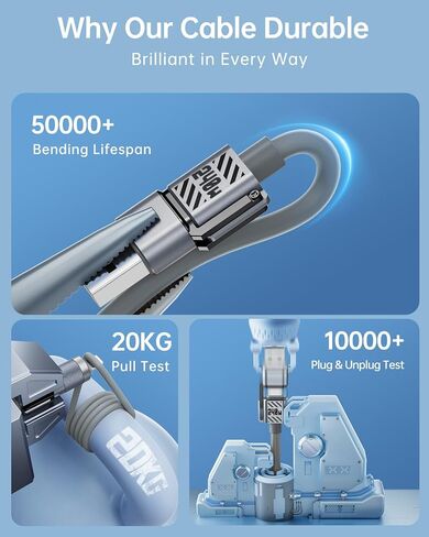 4-IN-1 100W USB C Cable [SHEZI Series] Thicker Silicone iPhone iPad Charger Cord [Fast Charging & Data Sync] [CarPlay & Android Auto], Multi Charging Cable with Lightning/Type C/USB A Port-5ft in Kuwait