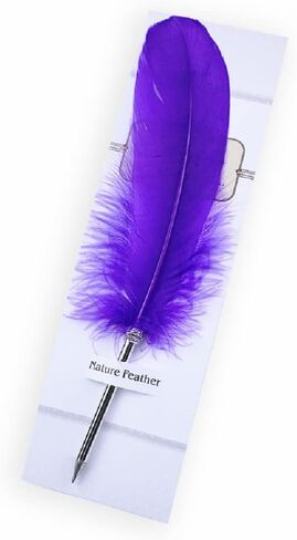 Feather Ballpoint Pen-Black Ink Vintage Feather Quill Refined Plated Rod Quill Ballpoint Pen For School Writing ▏Wedding Gift Signature Pen (White) in Saudi Arabia