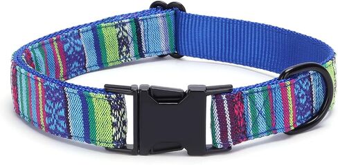 Serijoars Dog Collar, Soft Comfortable Nylon Dog Collars for Large Dogs, Small Dogs & Medium Dogs. Durable Adjustable Dog Collar for Any Size Breed (M, Blue) in Saudi Arabia