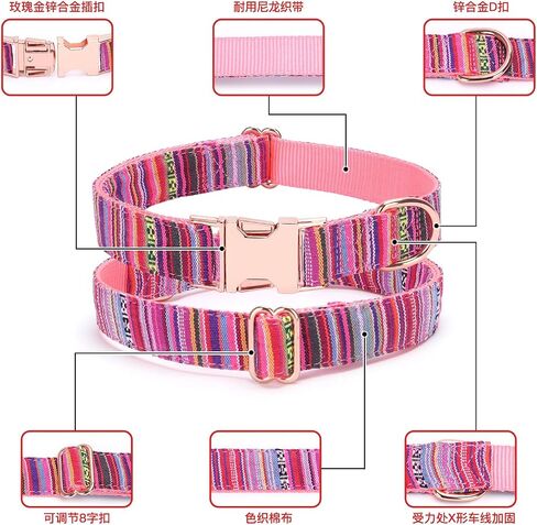 Serijoars Dog Collar, Soft Comfortable Nylon Dog Collars for Large Dogs, Small Dogs & Medium Dogs. Durable Adjustable Dog Collar for Any Size Breed (M, Blue) in Saudi Arabia