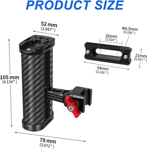 Quick Release Side Handle Grip with Quick Release Slider Compatible with SmallRig NEEWER Camera Cage, Portable Camera Cage Handle for Left or Right Hand, Up and Down Adjustable in Saudi Arabia