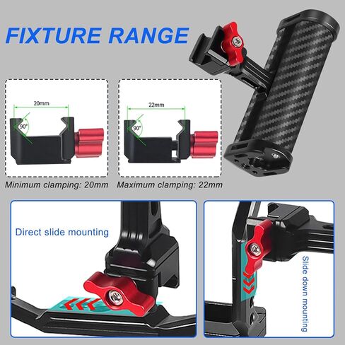 Quick Release Side Handle Grip with Quick Release Slider Compatible with SmallRig NEEWER Camera Cage, Portable Camera Cage Handle for Left or Right Hand, Up and Down Adjustable in Saudi Arabia
