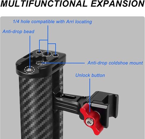 Quick Release Side Handle Grip with Quick Release Slider Compatible with SmallRig NEEWER Camera Cage, Portable Camera Cage Handle for Left or Right Hand, Up and Down Adjustable in Saudi Arabia