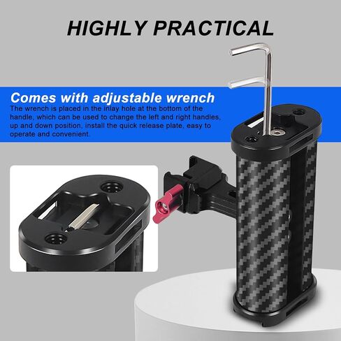Quick Release Side Handle Grip with Quick Release Slider Compatible with SmallRig NEEWER Camera Cage, Portable Camera Cage Handle for Left or Right Hand, Up and Down Adjustable in Saudi Arabia