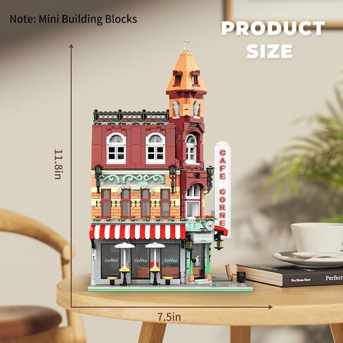 City Coffee House Mini Building Set - مجموعة منزل مقهى ثلاثية المستويات - الأعمار 8+ الأولاد والبنات in Kuwait