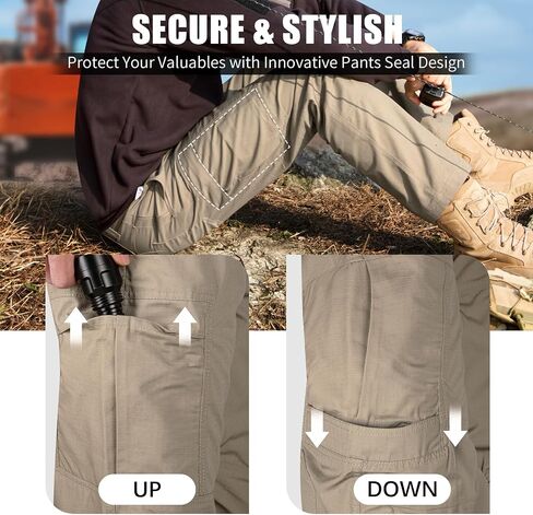 FREE SOLDIER Men's Cargo Pants Water Resistant Ripstop Tactical Pants for Men Work Pants Lightweight Outdoor Hiking Pants Men in Saudi Arabia