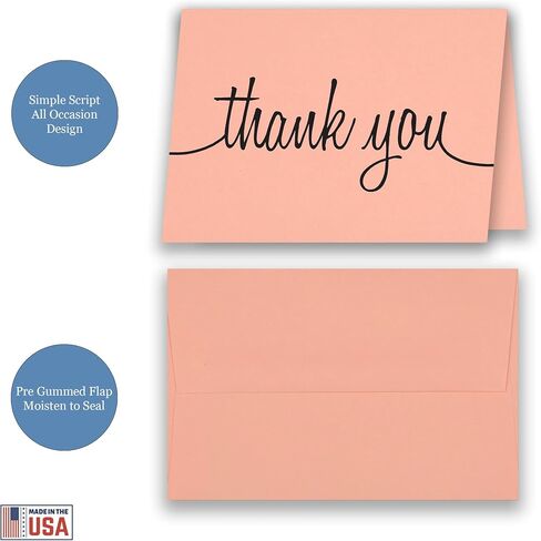 CutCardstock Thank You Note Cards & Occores - 25 بطاقة ومظاهر (Orange Fizz (Orange)) in Kuwait