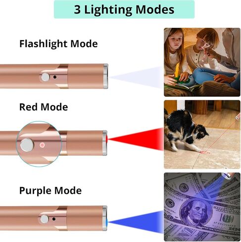 Tbteek Cat Toys للقطط الداخلية ، قطعتين ، قابلة للشحن ، 7 أنماط قابلة للتعديل ، لعبة Chase Chase Light Thase Red Dot Red Dot Red Fun Phyics (Rose Gold) in Saudi Arabia