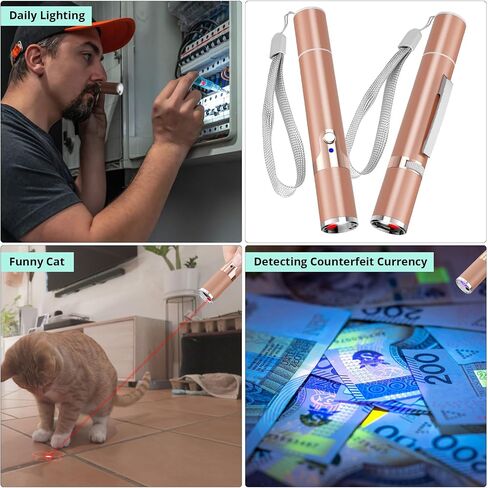Tbteek Cat Toys للقطط الداخلية ، قطعتين ، قابلة للشحن ، 7 أنماط قابلة للتعديل ، لعبة Chase Chase Light Thase Red Dot Red Dot Red Fun Phyics (Rose Gold) in Saudi Arabia