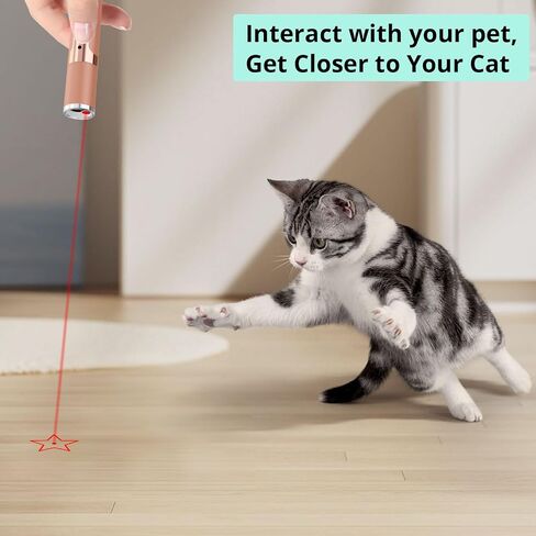 Tbteek Cat Toys للقطط الداخلية ، قطعتين ، قابلة للشحن ، 7 أنماط قابلة للتعديل ، لعبة Chase Chase Light Thase Red Dot Red Dot Red Fun Phyics (Rose Gold) in Saudi Arabia