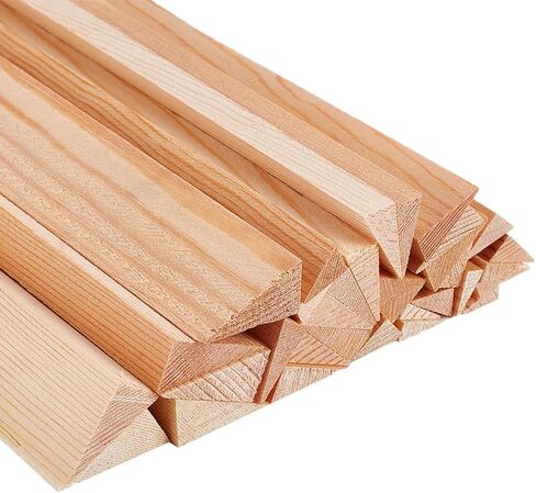 OLYCRAFT 34Pcs 5 Sizes Triangle Wood Sticks 9.8 Inch Long Unfinished Wooden Dowel Rod Triangle Dowels Strips 9.5/10/15/16/20mm Hardwood Dowel Sticks DIY Crafts Sticks for Crafting Arts Projects in Saudi Arabia