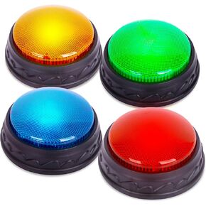 ArtCreativity Light Up Assupts - مجموعة من 4 أجهزة صناديق الإجابة - مجموعة صاخبة مع مؤثرات صوتية متنوعة - أزرار صناديق التوافه للفصل ، ليلة اللعبة ، وساعات من المرح - للأعمار 3+