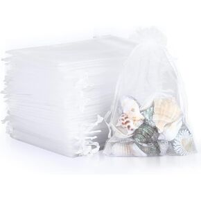 GWHOLE 100PCS 4x6 بوصة أكياس الهدايا أكياس الهدايا الأورجانزا من أجل الحلوى ، صابون الحمام ، الماكياج ، مهرجان حفلات الزفاف الحفلات
