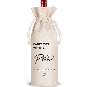 LANBAIHE Graduation PHD Gift, Doctorate Wine Bag, Pairs Well with PhD, Gift for Doctors, College Graduation Gift