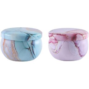 Leadigol 2 PCS Round Tin Jar Tea Tains حاوية تخزين الطعام ، وعلب الشموع 2.2 أوقية ، وحاويات مستديرة مع أغطية لصنع الشموع ، والفنون والحرف ، والتخزين