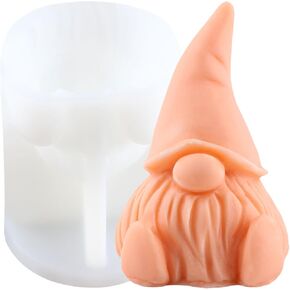 Gnome Candle Molds Faceless Santa Claus Silicone Candle Molds Christmas Dwarf Resin Casting Mold for DIY Candle Making Polymer Clay Craft Aromatherapy Plaster Candle Home Decoration
