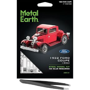 Metal Earth Fascinations 1932 Ford Coupe 3D Metal Model Kit Bundle with Tweezers