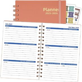 2025 Planner Weekly & Monthly ، 18 شهرًا Daily Planner 2025-2026 ، Jul.2025-Dec.2026 ، مخطط جدول أعمال التقويم مع ملصق علامات التبويب ، حجم A5 ، ورقة 100GSM ، أسود