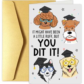 Funny Cat Graduation Card, Cute Graduation Card for Cat Lover, Grad Cards for High School College Kindergarten, You're So Educated