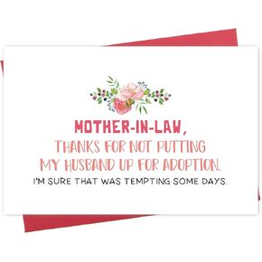 Decolove Mother's Day Card for Mother in Law, Funny Birthday Card for MIL, Mother-in-Law Card