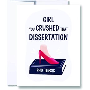 PhD graduation card for her with envelope | Card to celebrate the obtention of a doctorate degree and to empower women in academia