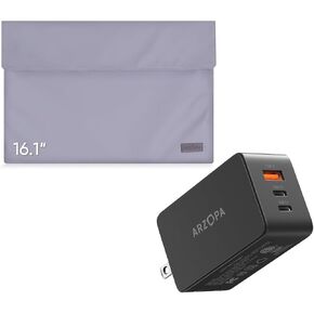 ARZOPA 65W USB C Charger Block & 16.1" Portable Monitor Sleeve Bag