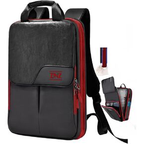ZINZ Slim & Expandable Laptop Backpack 15.6 16 17 inch Travel Business Backpack Water-Resistant Daypack for Men and Women，Black red