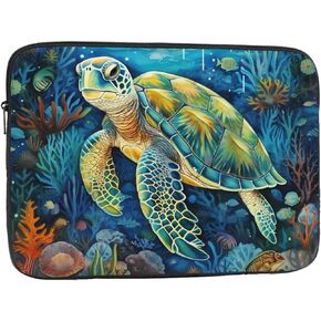 Turtle Print Laptop Sleeve 13 inch, Presents for Her Laptop Case Protective Computer Accessories