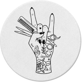 Hair Stylist Mouse Pad, Cool Salon Desk Decor Accessories for Barber and Stylist Gifts, 7.9 x 7.9 Inches，F037