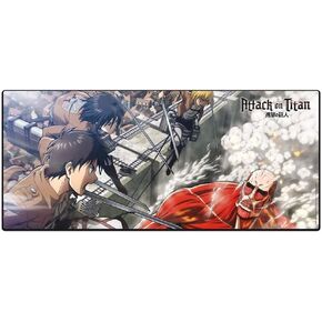 Abystyle Attack on Titan Eren vs Colossal Titan XXL Mousepad 35 "× 16" منصات الماوس المطاطية غير المغطى بالمكاتب المستطيل