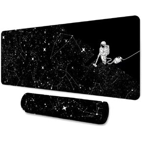 Astronaut Large Mouse Pad 31.5x11.8x0.12 Inches Fantastic Cartoon Universe Starry Sky Graphic Printed Mouse Pad for Home Office Gaming Work BDMLMN39