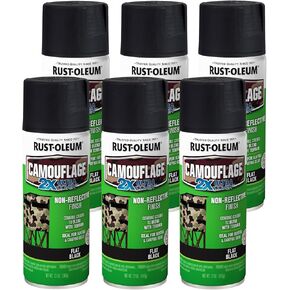Rust-Oleum 279179 طلاء رذاذ التمويه المتخصص ، 12 أوقية ، أسود ، 6 عبوات
