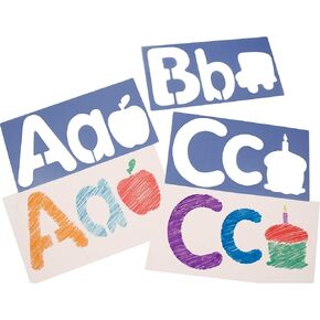 Roylco ، R5618 Big Alphabet and Picture Stencils ، (مجموعة من 26)