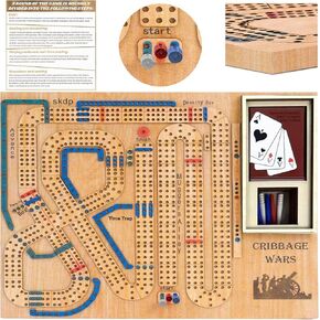 لعبة لوح الحروب Cribbage ، 2025 لعبة Wooden Cribbage Board Game تعيين Traps Cribbage Games Classic Game Game Bar Games للعائلات