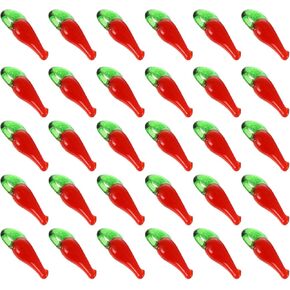 ARTIBETTER 100pcs Chili Pepper Charm Beads Vegetable Charms Glass Jewelry Charm for DIY Necklace Bracelet Keychain Jewelry Making