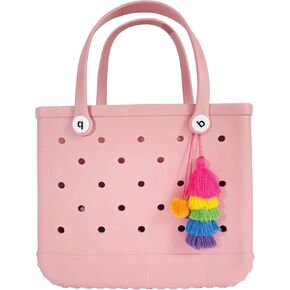 QTMY Boho Colorful Tassel Charms for Bogg Bag Accessories Rubber Beach Bag, Boho Purse Charms,78