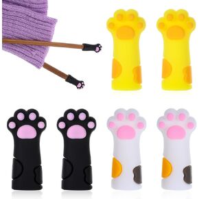 6pcs stoppers reetle reetle reetle ، حاكمة Cat paw readles سدادات حاكمة حاكمة ملونة من أجل الحياك