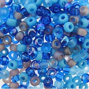 Miyuki Round Seed Beads Size 6/0 20g Caribbean Blue Mix