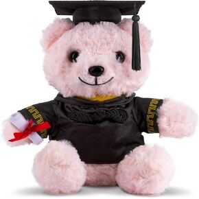 ArtCreativity Graduation Pink Teddy Bear - 10 Inches - Cute Plush Bear with Hat, Gown, Sash, and Diploma - Birthday, Kindergarten & Preschool Graduation Gift for Girls - Adorable Stuffed Animal