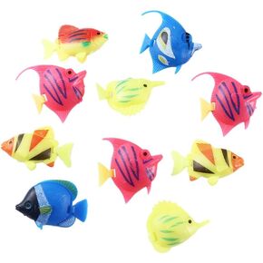 Leadigol 10pcs Plastic Artificial Moving Floating Fishes Ornament Decorations,Artificial Fish Lifelike Small Aquarium Ornament Moving Simulation Landscape Vivid Fish Tank Decoration