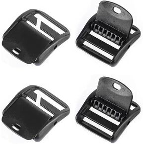 WOLAIYE Strap Belt Buckle, 1 inch Quick Release Buckles, Webbing Clip, Slider Replacement Clips with Fixing Cover for Backpack Belt Loop Hiking, 4 PCS