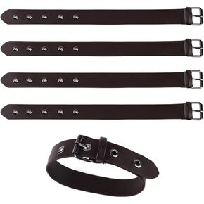 4Pcs Kilt Extender, PU Leather Cuff Belt Buckles, Stirrup Straps with Metal Buckle, Adjustable Bike Straps for Men's Kilts