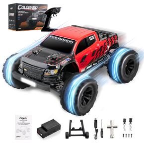 1/18 Brushless Fast RC Cars for Adults, 1/18 Chevrolet Colorado 4X4 Offroad RC Truck, RTR High Speed 45+km/h Hobby Electric RC Monster Trucks,2 speed transmission with Battery and Charger (Blue)