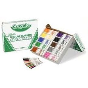 Crayola - Washable Classpack Markers, Fine Point, Eight Assorted, 200/Box 58-8211 (DMi BX