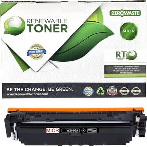 Renewable Toner 210A MICR Toner Compatible Replacement for HP W2100A 210X Color Laserjet Pro 4201 4201DN 4201DW MFP 4301 4301FDN 4301FDW | W2100X Check Printer Cartridge with New Chip