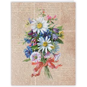 The Best Card Company - 1 Beautiful Thank You Card (8.5 x 11 Inch) - Pretty Flowers, Floral Gratitude Stationery Notecard with Envelope - Chalk and Roses J2358ATYG
