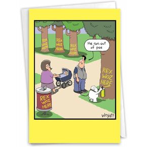 NobleWorks - 1 Hilarious All Occasions Blank Humor Greeting Card with 5 x 7 Inch Envelope - Funny Just Because Cartoon Bird for Men and Women (1 Card) - Hold It In C2450OCB