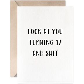 MAGJUCHE 17th Birthday Card Funny For Boys Or Girls, Turning 17 Birthday Card For Son, Daughter Or Friend